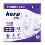 Πανες ακρατειας Kera Slip Medium Maxi Night ΝΥΧΤΟΣ Monthly Pack (4×20) 80 τεμαχιων - 2