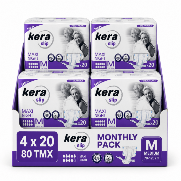 84cb0f67-4e0d-4444-b28c-ab0db1f1a8b4-2-2 Πανες ακρατειας Kera Slip Medium Maxi Night ΝΥΧΤΟΣ Monthly Pack (4×20) 80 τεμαχιων