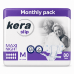 Πανες ακρατειας Kera Slip Medium Maxi Night ΝΥΧΤΟΣ Monthly Pack (4×20) 80 τεμαχιων - 1