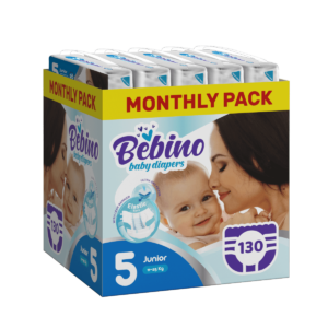 Bebino Monthly pack παιδικες πανες junior no5 11-25 kg 130 τμχ