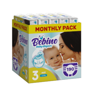 Bebino Monthly Pack παιδικες πανες midi no3 4-9 kg 190 τμχ
