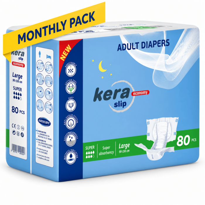 Πανες ακρατειας Kera Slip Large Super Monthly pack 80 τεμαχιων - 2
