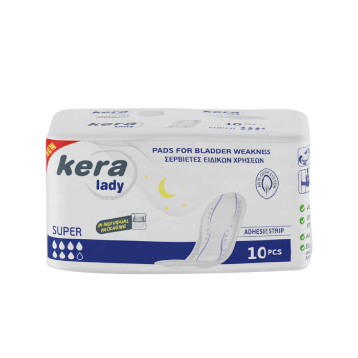 kera-lady-10 Σερβιέτες ακράτειας kera Lady Super 10 τεμαχίων