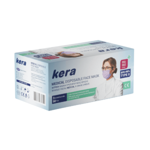 Μάσκες προσώπου kera medical μιας χρήσης 50 ΤΜΧ 3ply- Type II, ?98% BFE medical devices – ΙΑΤΡΙΚΗ ΤΡΙΦΥΛΛΗ