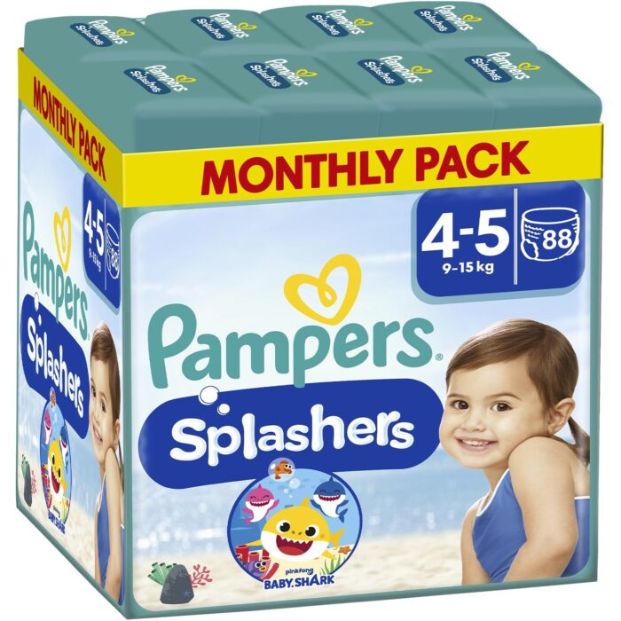 p-156c98aec2 Pampers Splashers Βρακάκια πισίνας Pants Monthly Pack No4-5 (9-15kg) 88 Τεμάχια (8×11 Τεμάχια)