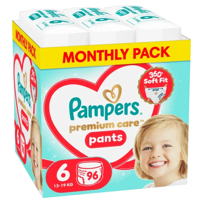 Pampers premium care pants no6 monthly pack 13-19kg 96 τμχ