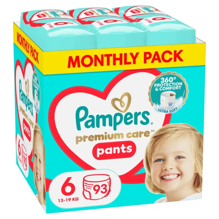 Pampers Πανες Premium Care Pants Monthly Pack (93τεμ) Νo6 (13-19kg) – Συνδρομητικό πακέτο