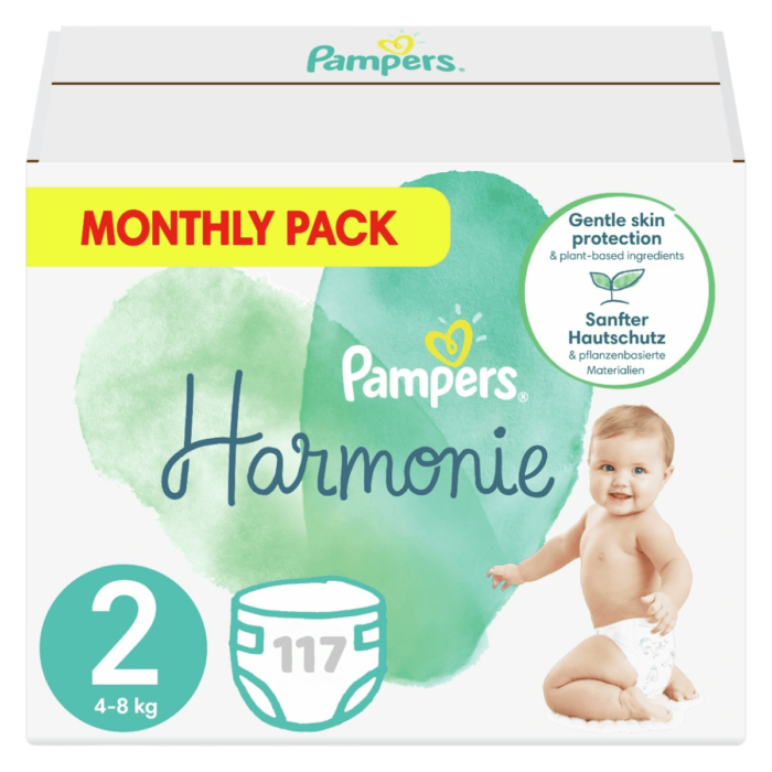 Πάνες Pampers Harmonie Monthly Pack Νο2 (4-8kg) 117τεμ