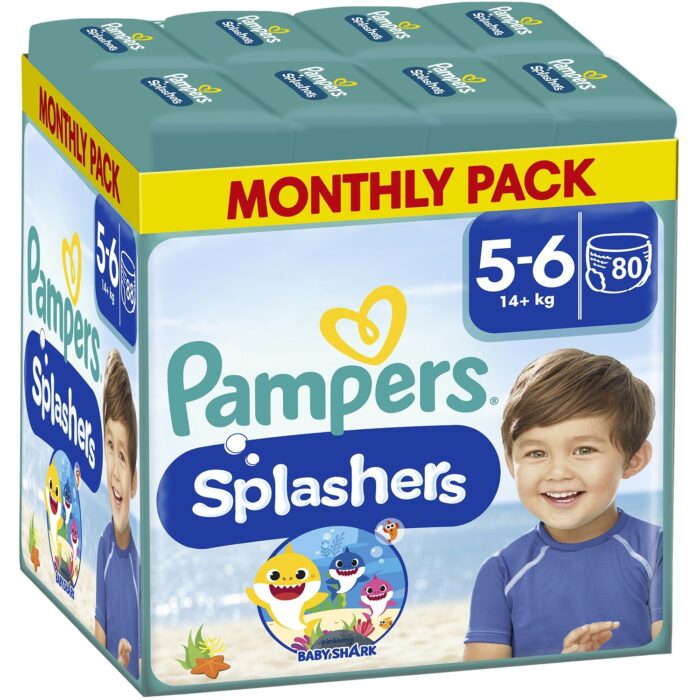 p-57c2c4e837 Pampers Splashers Βρακάκια Πισίνας Pants Monthly Pack No5-6 (14+kg) 80 Τεμάχια (8×10 Τεμάχια)