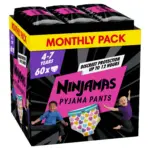 Πάνες Pampers Ninjamas Pyjama Night Pants Monthly Pack 60 τεμ. για Κορίτσια 4-7 ετών (17-30kg) - 0