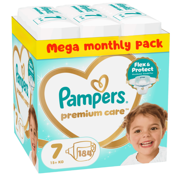 Pampers Premium Care Mega Monthly Pack no7 15+kg 184 τμχ