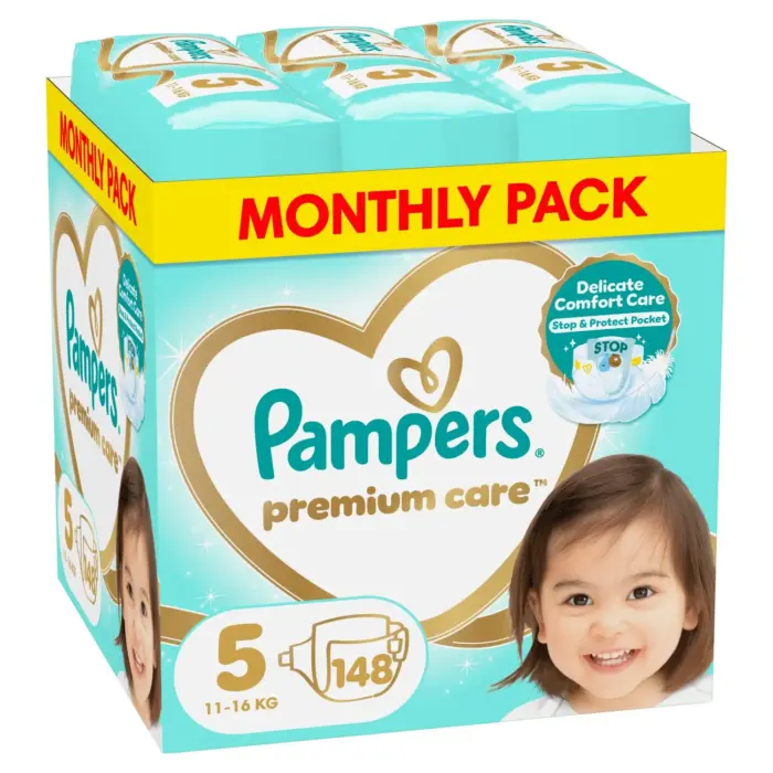 Pampers Premium Care Νο 5 Monthly Pack 148τμχ (11-16kg) – Συνδρομητικό πακέτο