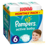 Πανες Pampers Active Baby Mega Monthly Pack+ Νο6 (13-18kg) 224τεμ - 0