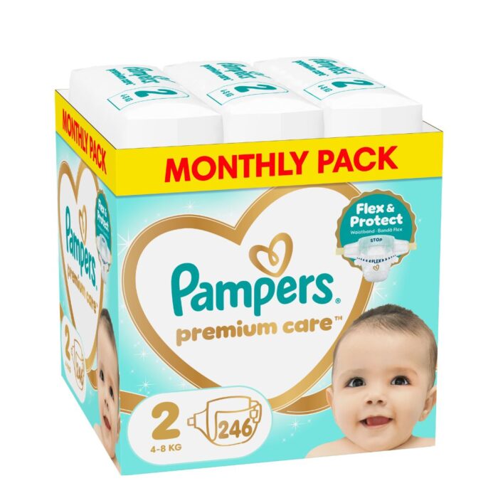 Πάνες Pampers Premium Care Monthly Pack Νο2 (4-8kg) 246τεμ