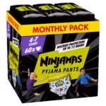 Πάνες Pampers Ninjamas Pyjama Night Pants Monthly Pack 60 τεμ. για Αγόρια 4-7 ετών (17-30kg) - 0