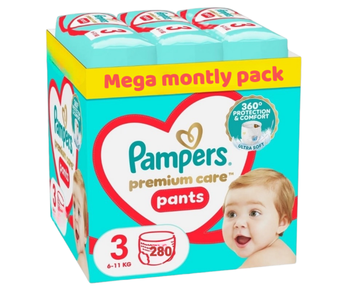 p-83bddf3975 Pampers Premium Care Pants Mega Monthly Pack no3 (6-11kg) 280 Πάνες – Βρακάκι