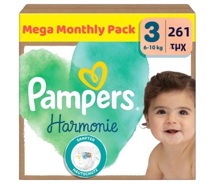 p-949d399da7 Πάνες Pampers Harmonie Mega Monthly Pack Νο3 (6-10kg) 261τεμ