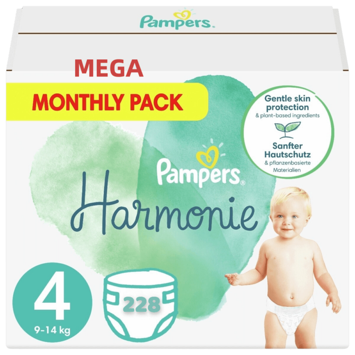 p-985c00428b Πάνες Pampers Harmonie Mega Monthly Pack Νο4 (9-14kg) 228τμχ