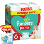 Πάνες Pampers Pants Mega Monthly Pack+ Νο6 (15+kg) 216τεμ - 15
