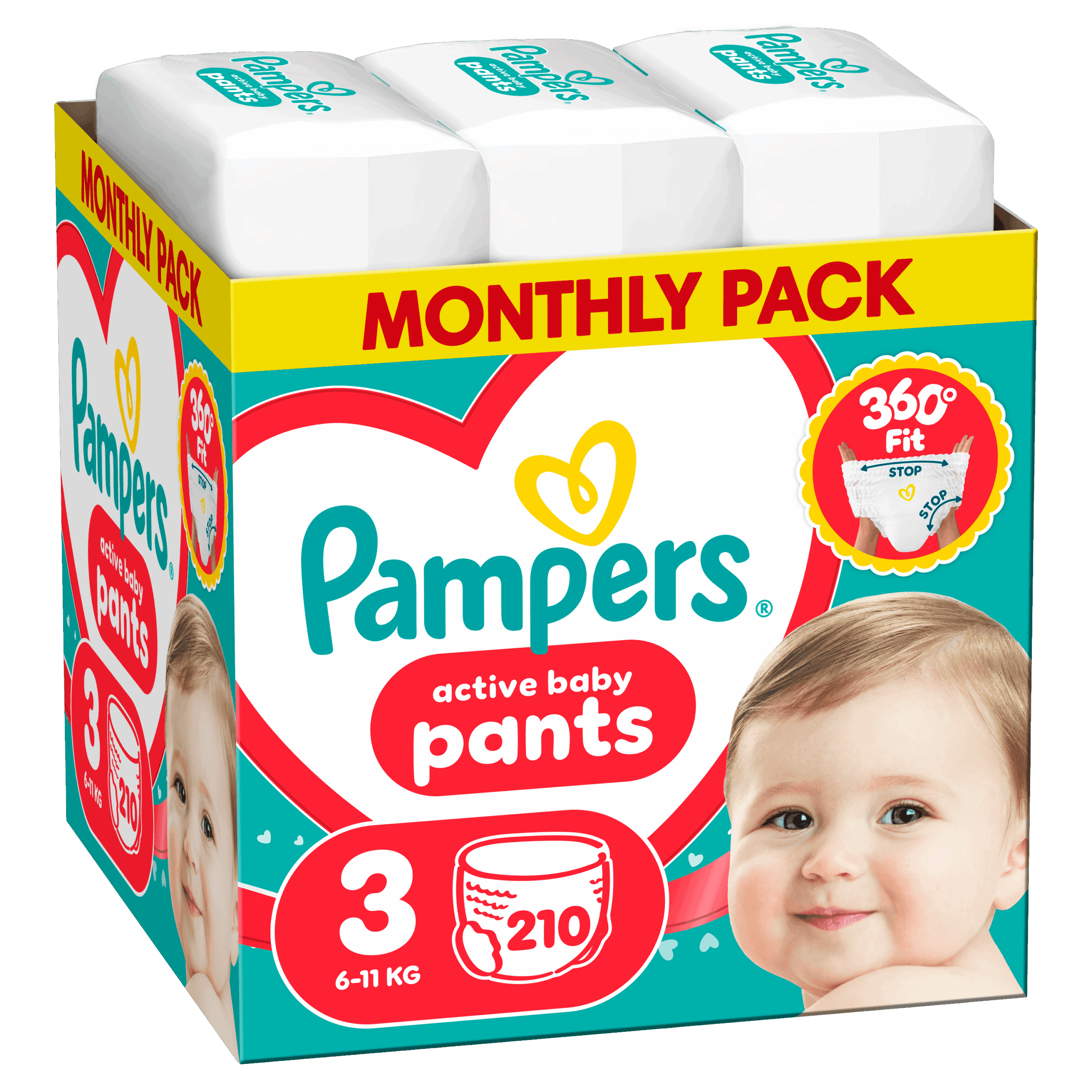 Πάνες Pampers Pants Monthly Pack No3 (6-11kg) 210 τεμ