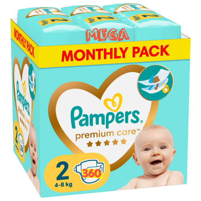 p-c25ae29770 Pampers Premium Care Mega Monthly Pack no2 4-8 kg 360 τμχ