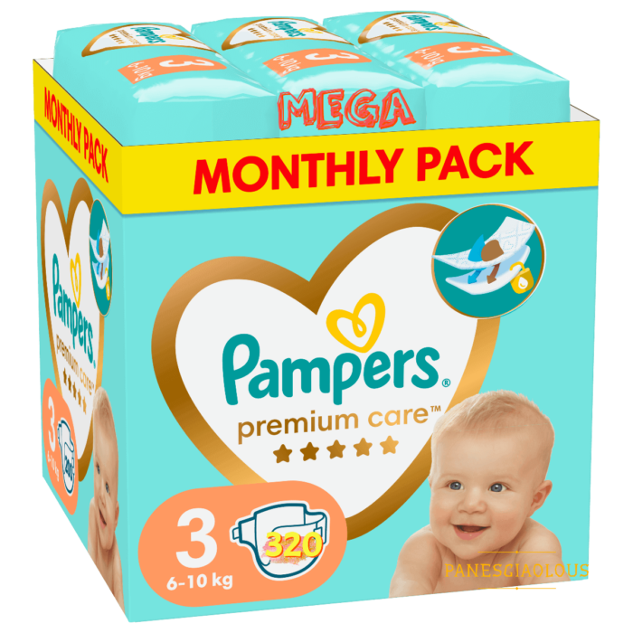 Pampers Premium Care Mega Monthly Pack no3 6-10 kg 320 τμχ