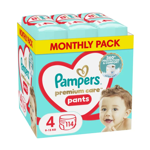 p-cd9cb9eeae Pampers Πανες Premium Care Pants Monthly Pack (114τεμ) Νo4 (9-15kg) – Συνδρομητικό πακέτο