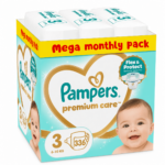Pampers Premium Care Mega Monthly Pack no3 6-10 kg 336 τμχ - 0