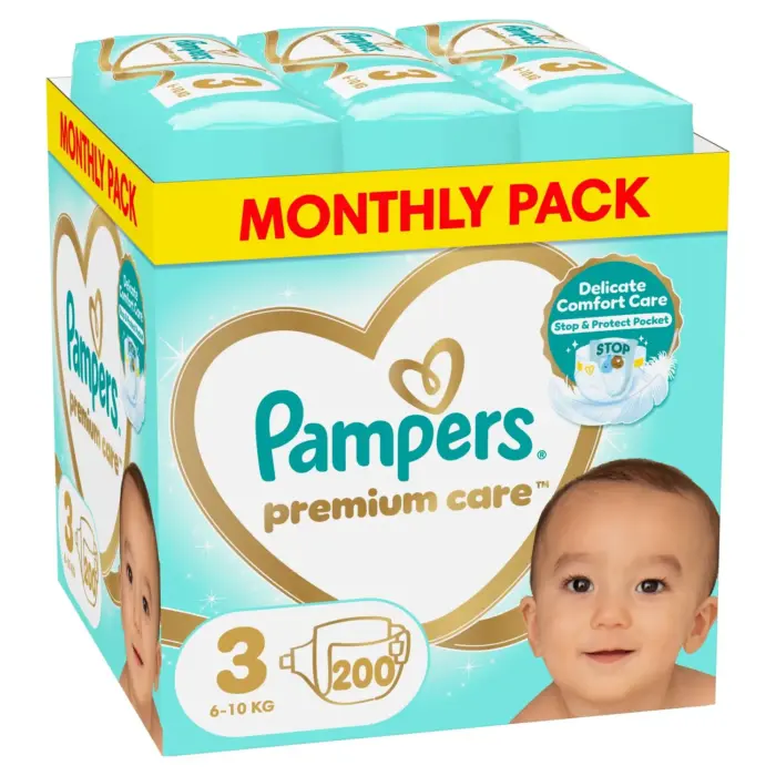 Pampers Premium Care Monthly Pack Νο3 (6-10kg) 200τεμ – Συνδρομητικό πακέτο