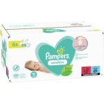 Pampers Wipes Sensitive Mega Bοx Μωρομάντηλα 6×80τμχ (480τμχ) - 1