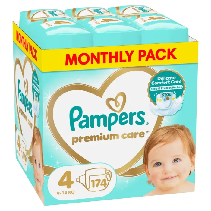 Pampers Premium Care Monthly Pack Νο4 (9-14kg) 174 τεμ – Συνδρομητικό πακέτο