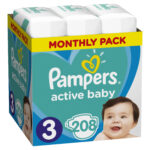 Πανες Pampers Active Baby Monthly Pack Νο3 (6-10kg) 208τεμ - 0