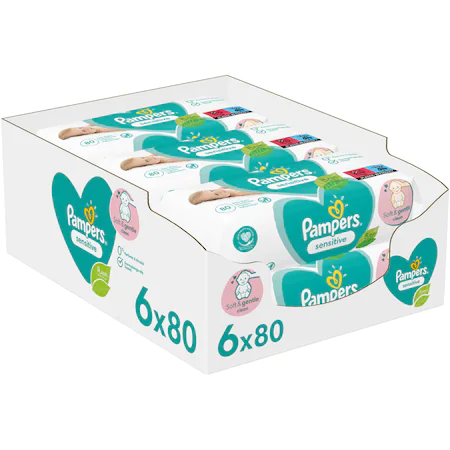 p-f655bc4ba1 Pampers Wipes Sensitive Mega Bοx Μωρομάντηλα 6×80τμχ (480τμχ)