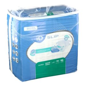 Κιβώτιο 6× Πάνες ακράτειας ID Slip Medium Super 15 τεμαχίων (90 τεμ.)