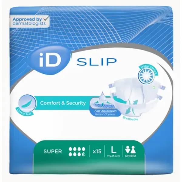 Πάνες ακράτειας ID Slip Large Super 15 τεμαχίων