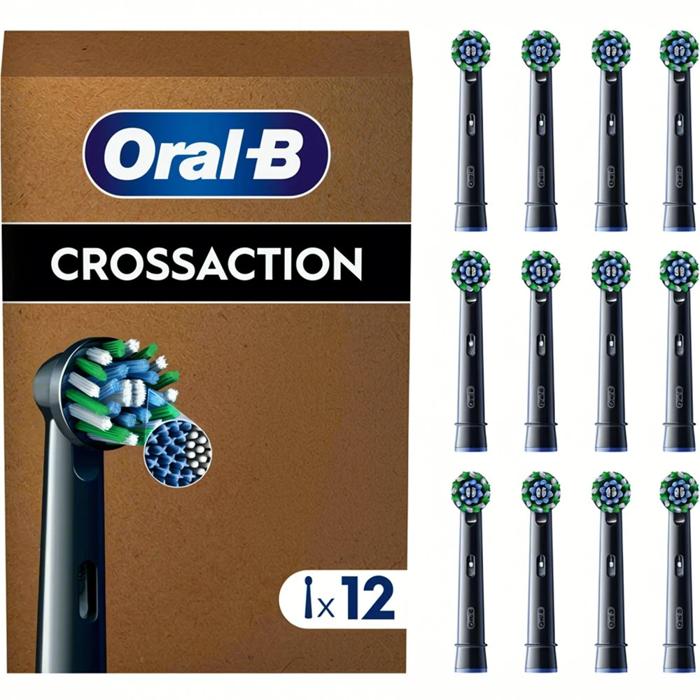 Oral-B Cross Action Black Ανταλλακτικές Κεφαλές Ηλεκτρικής Οδοντόβουρτσας, 12τεμ
