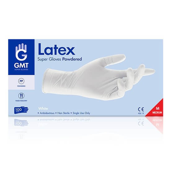 GMT - Εξεταστικά Γάντια latex με πούδρα Extra Large - 100τεμ.