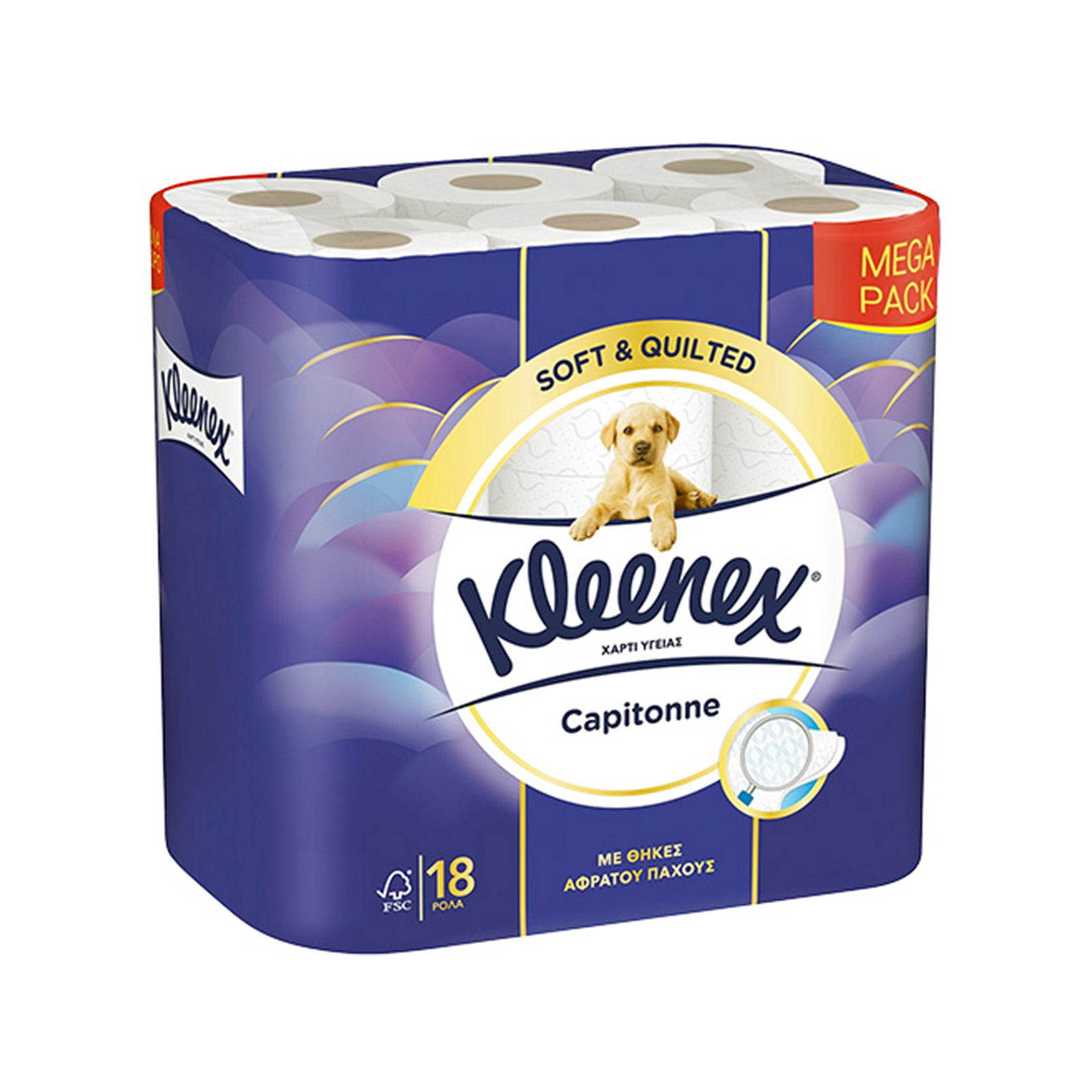 Kleenex Capitonne ρολο χαρτί υγείας 18 τεμαχίων 14x74.3g + 4 δώρο