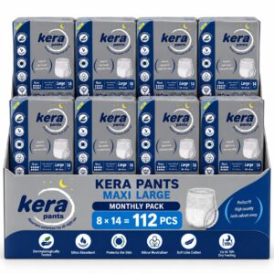 Κιβώτιο 8× Πάνα ακράτειας βρακάκι kera maxi Large 14τμχ (112 τεμ.)