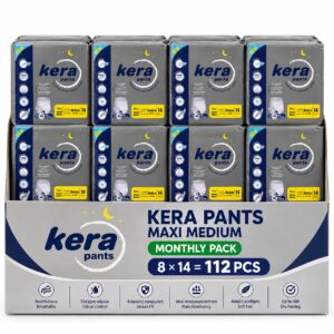 Κιβώτιο 8× Πάνα ακράτειας βρακάκι kera maxi medium 14τμχ (112 τεμ.)