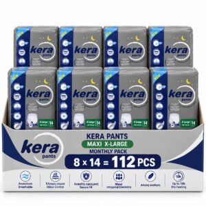 Κιβώτιο 8× Πάνα ακράτειας βρακάκι kera maxi X-Large 14τμχ (112 τεμ.)